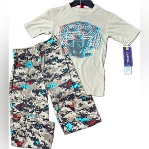 Cherokee Kids Pajama Set - Beige and Multicolor Camo